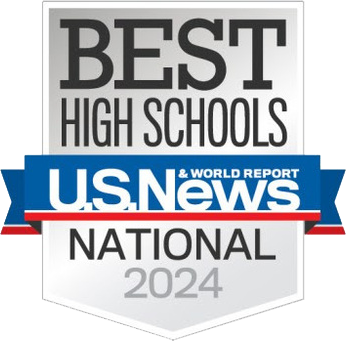 The banner for the US News & World Report, indicating National Best High Schools 2024.